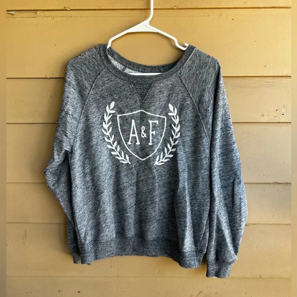 Abercrombie & Fitch Logo Collegiate Crewneck Sweater - Size Medium - Picture 1 of 4